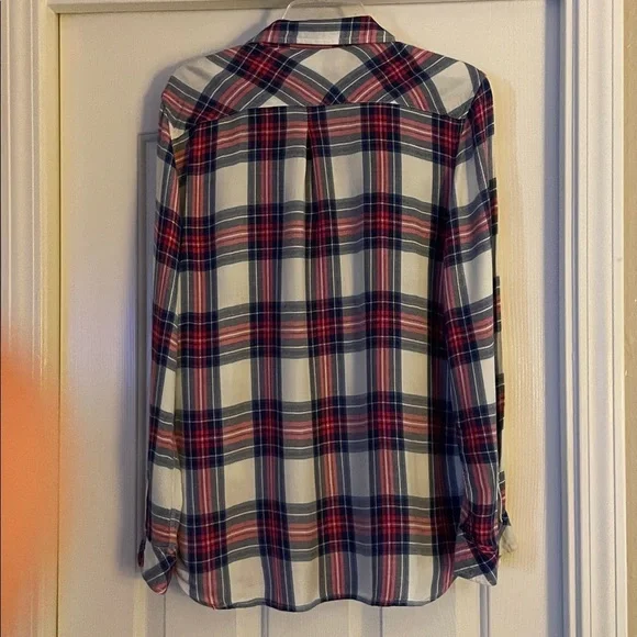 Beach lunch lounge women’s Plaid Button-Up Shirt size L - Picture 4 of 4